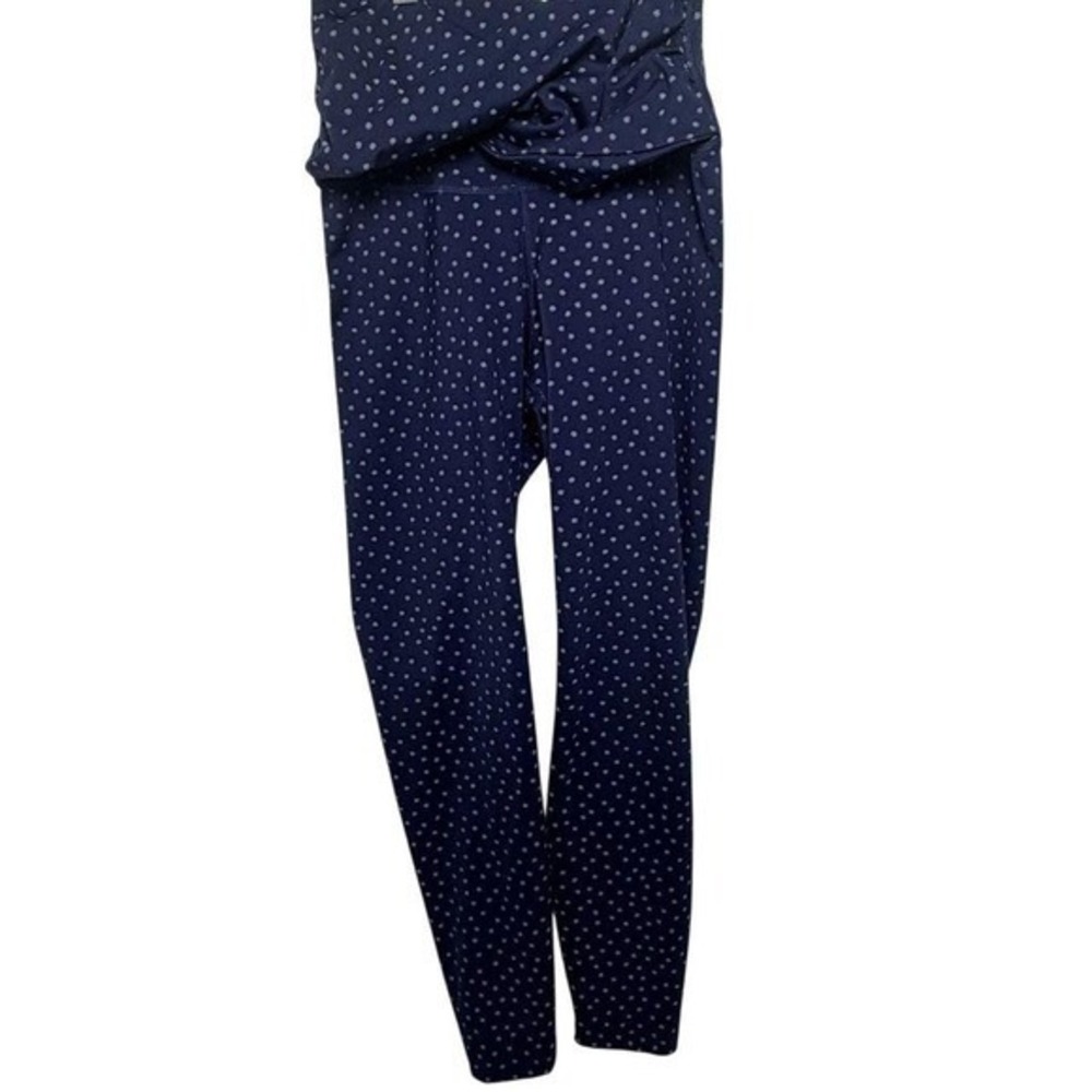 Nike Leggings Women's‎ S Navy Blue Polka Dot Dri-FIT Crossover Waist